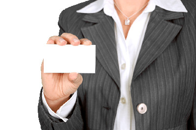 Woman with a Business Card