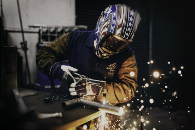Welding with Safety Gloves