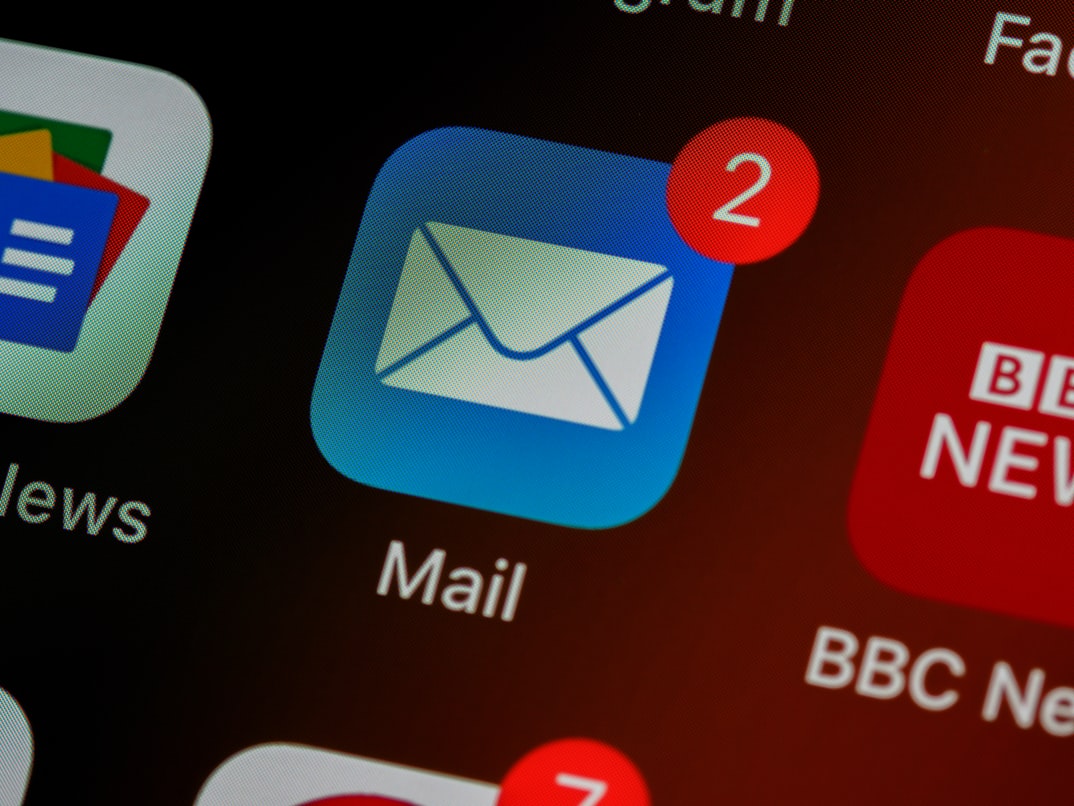 Close-up on the E-mail App on a Smartphone